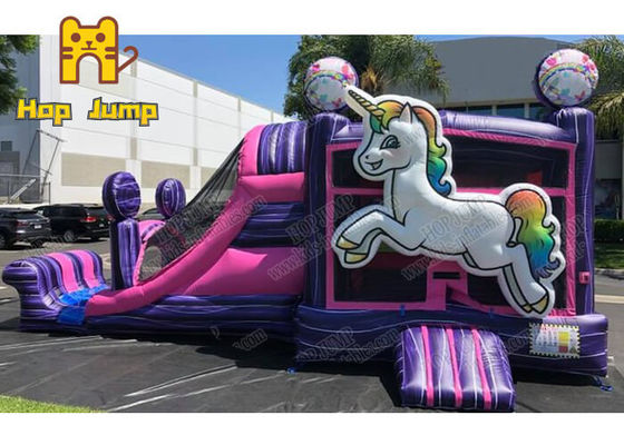 Komersial Unicorn Anak-anak Inflatable Bouncer Combo Bouncy Castle Inflatable Combo Slide Bouncing Castle