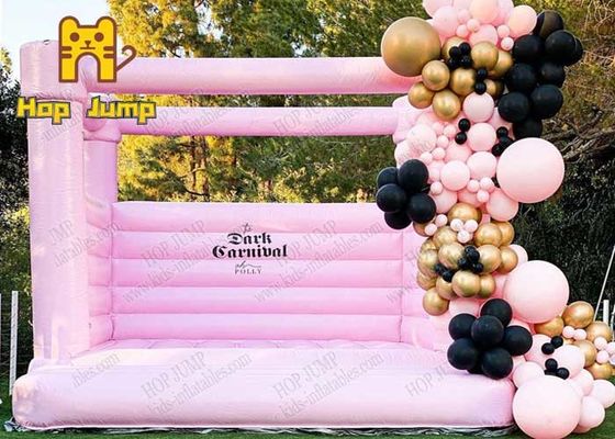 Pesta Pernikahan Inflatable Bounce House 15x15 Pink Princess Bouncy Castle