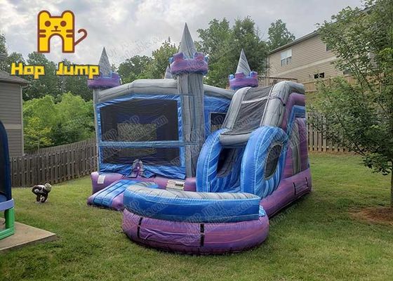 Taman Olahraga Bouncy Castle Inflatable Marmer Ungu Combo Bouncy Castle