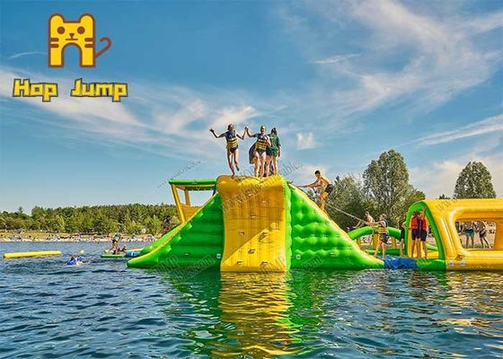 0.9mm PVC Inflatable Water Park Floating Water Slide Untuk Danau