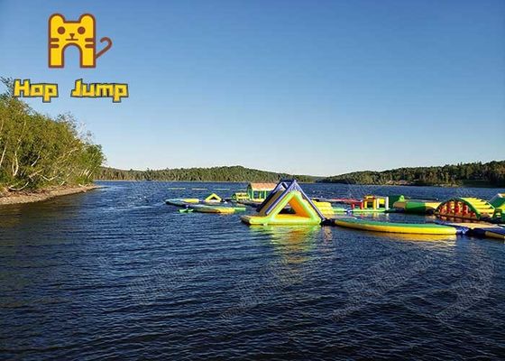 OEM ODM Water Park Inflatables Floating Water Slide Untuk Danau CE SGS
