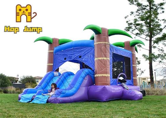 Pohon Palem Warna Biru Anak Inflatable Jumping House 13 * 13ft