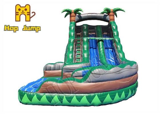 Hop Jump Giant Inflatable Water Slide 4 Line Dijahit Tanpa Kolam Renang