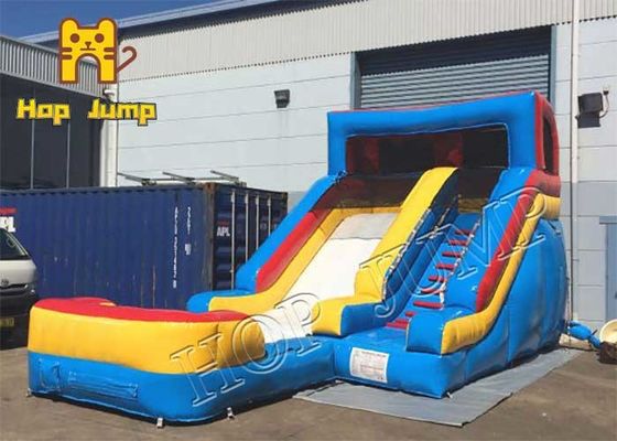 Hiburan Long Inflatable Dry Slide 0.55mm Vinyl Playground Water Slide
