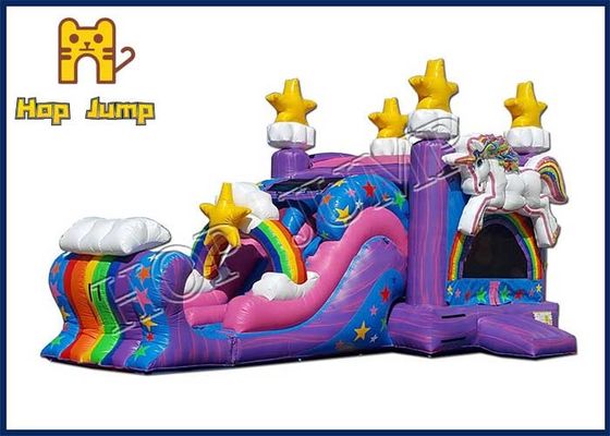 Anak-anak Inflatable Marbled PVC Inflatable Bounce Combo Slide Bouncy Castle