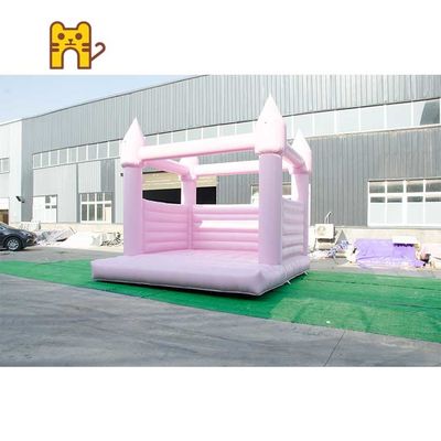 Komersial Pink Wedding Inflatable Jumping Castle 0.55mm 13ft 14ft 15ft 16ft