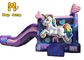 Unicorn Bounce House Dengan Slide Inflatable Bouncer Combo Berwarna-warni Untuk Lucu