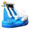 18ft Blue Curve Wet Dry Inflatable Water Slide Penggunaan Komersial Taman Air Luar Ruangan