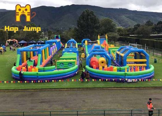 Penyewaan Kursus Hambatan Hop Jump Inflatable 40 Ft Blow Up OEM ODM