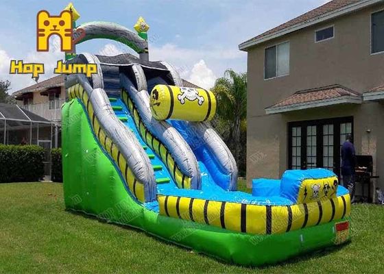 Anak-anak Backyard PVC Inflatable Water Slide 3x7m 4 Line Stitched Jahit