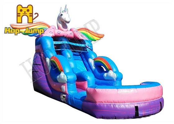 18oz Kids Unicorn Dry Inflatable Water Slide Tahan Air Ramah Lingkungan