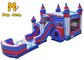 Coloful Marble Castle Inflatable Bouncer Combo Dengan Seluncuran Air