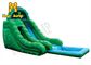 Seluncuran Air Inflatable Pvc Warna Hijau Anak-anak Dengan Kolam Renang